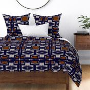 Southwest American Indian Inspired - Rust Navy - Design 12964205