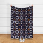Southwest American Indian Inspired - Rust Navy - Design 12964205