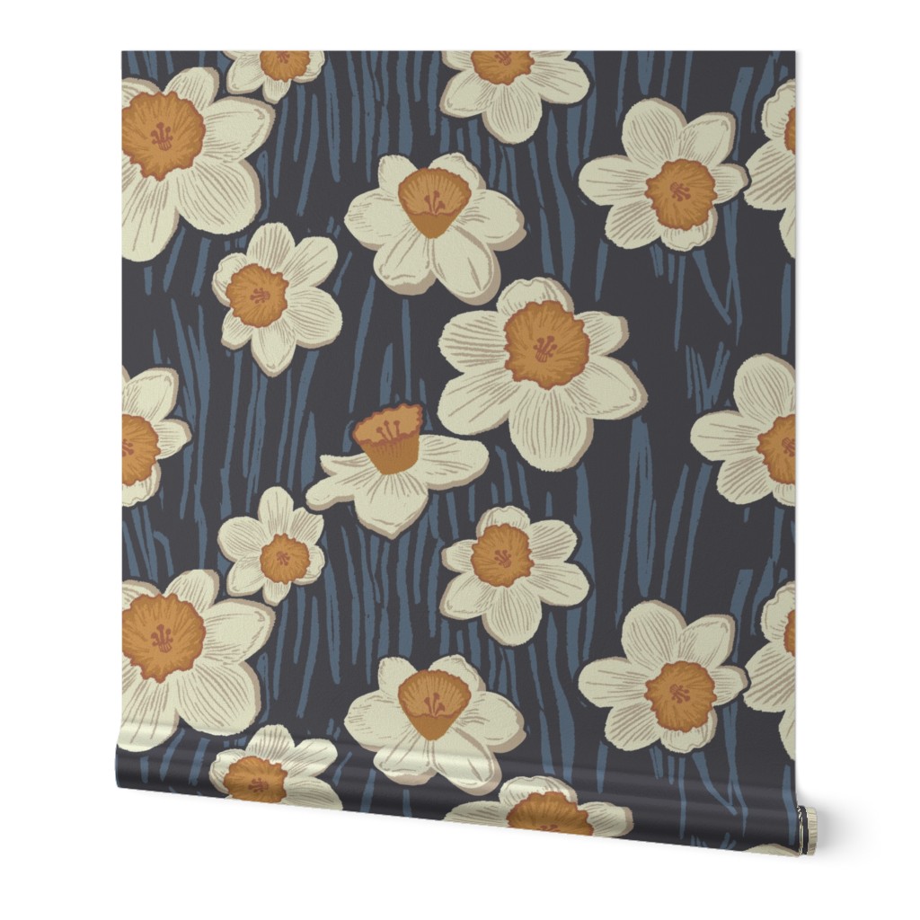 Daffodil Garden - Navy - Large