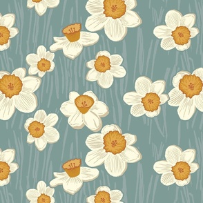 Daffodil Garden - Powder Blue - Large