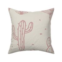 Inked cacti - pink/bone