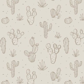 Ink cacti - taupe/bone