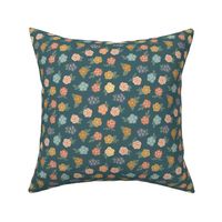 Strength and Dignity Florals on Teal LargeRepeat 8inch