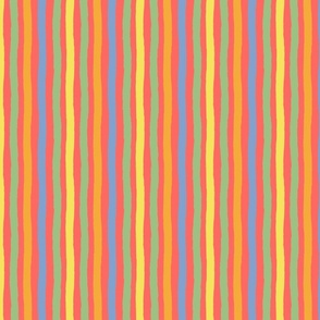 Blue, green, yellow and orange stripes