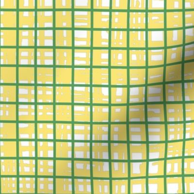 Sitting on Sunshine MESSY GRID in green + gold by Su_G_©SuSchaefer2022