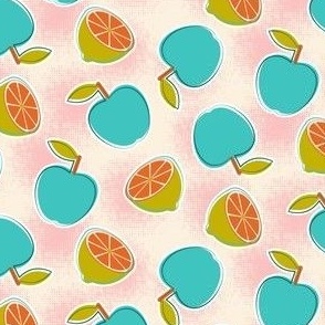 Small scale • Apples and lemons - garden party - light background