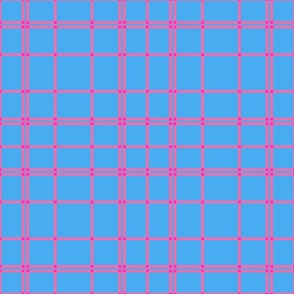 Minimal plaid in blue and pink