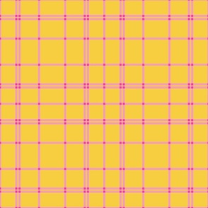 Minimal plaid in yellow and light pink 