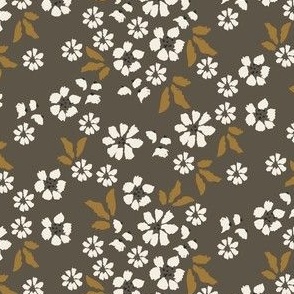 ditsy floral army green