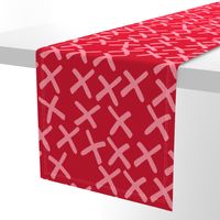 Abstract 80s wild crosses red