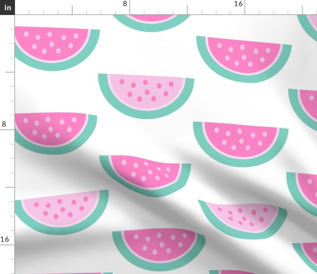  Watermelon Light & Dark Pink on White //Large Scale 