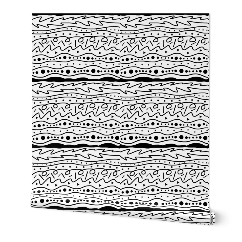 Cool Coastal Vibes (horizontal lines) - black on white