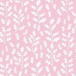 White holly leaves on light pink | medium