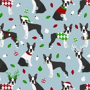Boston Terriers Fabric, Wallpaper and