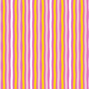 Pink, yellow and white stripes