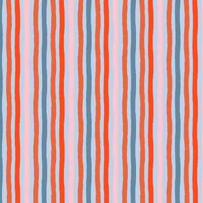 Red, orange, blue and pink stripes