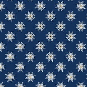 White snowflakes on prussian blue | medium