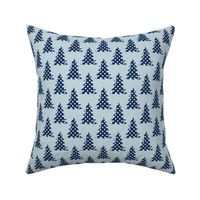 Blue christmas trees with white polka dots | medium