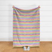 Rainbow Watercolor Stripes-Thick || horizontal colorful lines [large]