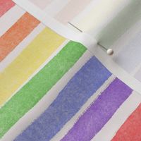 Rainbow Watercolor Stripes-Thick || horizontal colorful lines [large]