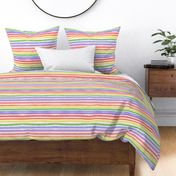 Rainbow Watercolor Stripes-Thick || horizontal colorful lines [large]