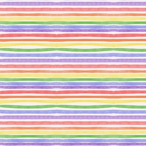 Rainbow Watercolor Stripes-Thick
