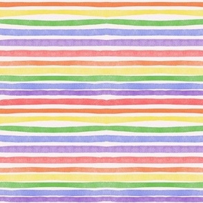 Rainbow Watercolor Stripes - Thick