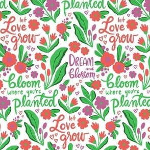 Bloom where you’re planted - hand lettered flower quotes