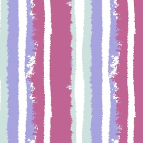 Ragged boho vertical stripes of magenta purple green and white