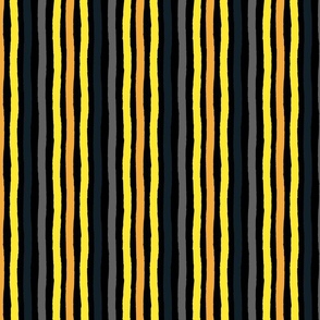 Grey, yellow and orange stripes