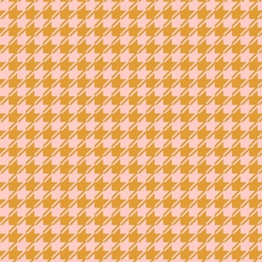 orange and light pink houndstooth | medium