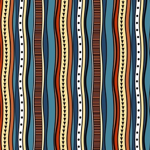 Mineral Colors Hand Drawn Stripes with Tribal Vibe