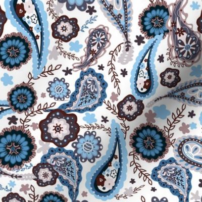 Blue and White paisley 