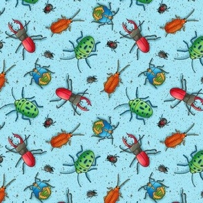 Beetles on Blue (Small Scale)