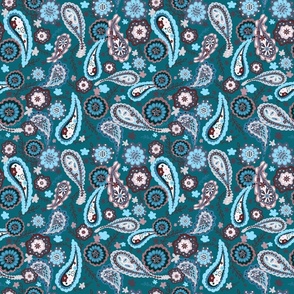 Teal paisley 