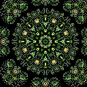 Kaleidoscopic Bohemian Dandelion in Green