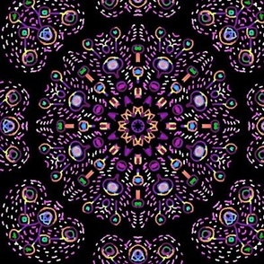 Kaleidoscopic Bohemian Dandelion in Purple