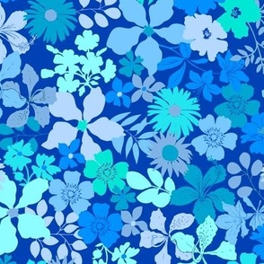214 Flower Silhouettes blue 