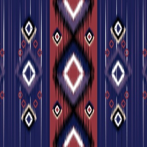 Purple Rose Ikat Inspired Ethnic Tribal Aztec Native American Design