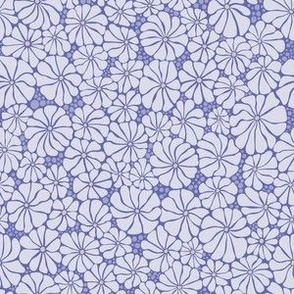 Wavy Daisy - Small Scale - Periwinkle Very Peri Retro Vintage Flowers Daisies boho