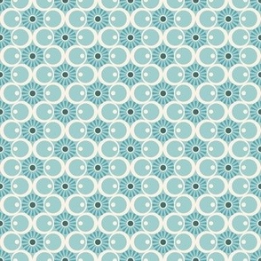 Bird's Eye View (MidMod Marine Layer) || geometric circles, dots & flowers