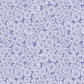 Wavy Daisy - Ditsy Scale - Periwinkle Very Peri Retro Vintage Flowers Daisies boho