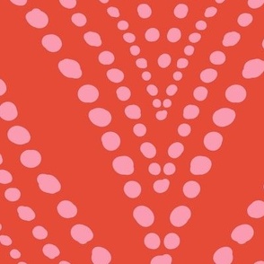 Pebble Pathway - Dot Geometric Red Pink Jumbo Scale