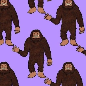 Waving Bigfoot Light Purple Background