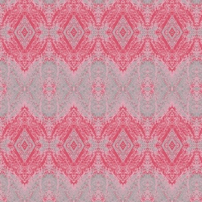 Watercolor Damask, color pink and grey