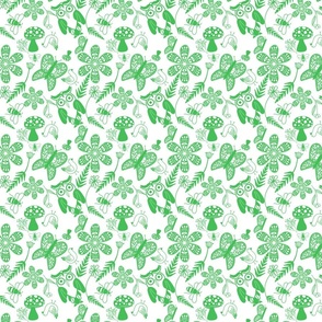 Folkart Forest Pattern in Grass Green