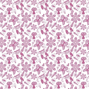 Folkart Forest Pattern in Peony