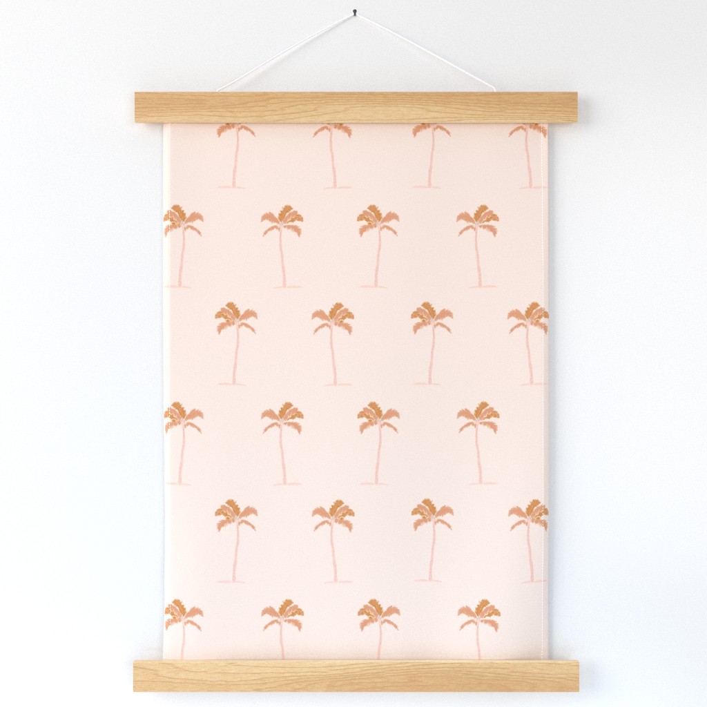 Tropical palms-nude pink 