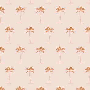 Tropical palms-nude pink 