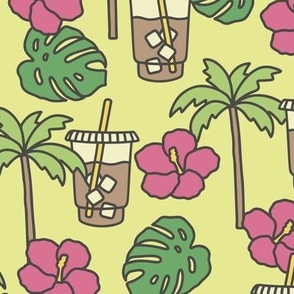 Tropical Iced Coffee on Green (Large Scale) 